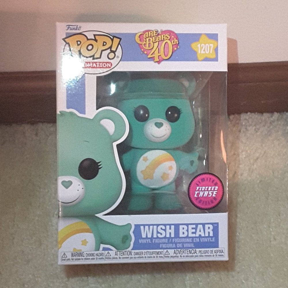 Wish Bear Care Bear Funko ** Limited Edition Chase Flocked Edition Brand New